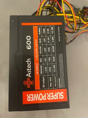 Fonte ATX Astech 600 Super Power - 115V/230V Chave Seletora