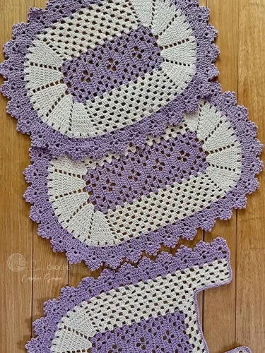 Jogo de tapete para banheiro em crochê 