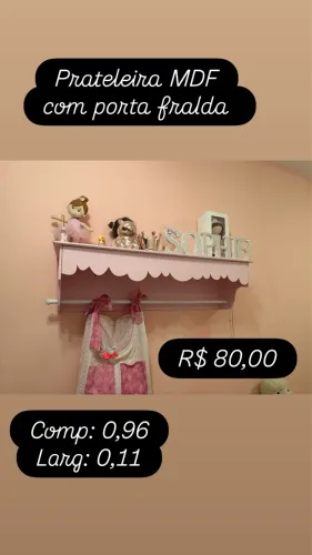 Prateleira MDF com porta fraldas