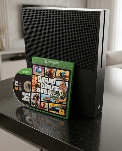 Console Xbox One S 1TB (Edição Especial Verde Militar) + Cabos + Jogo GTA V (Mídia Física)