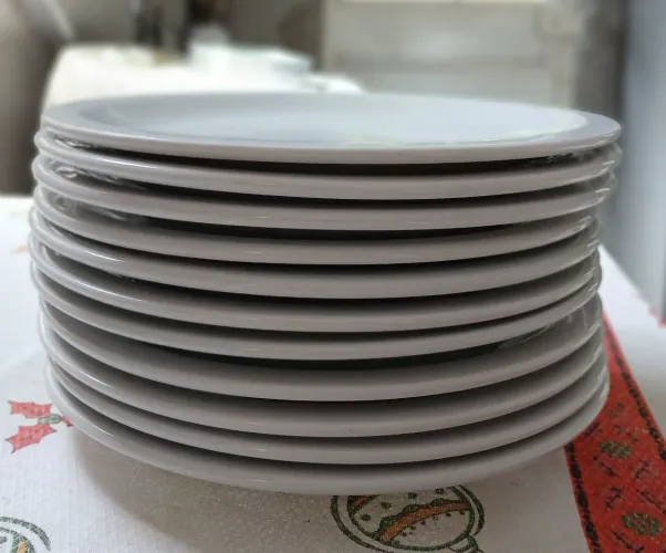 prato Raso Porcelana 25,5 cm, Germer, Kit com 50.