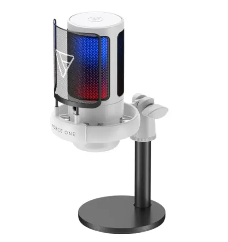 Microfone Gamer Force One Hero RGB Branco (Novo, Lacrado)