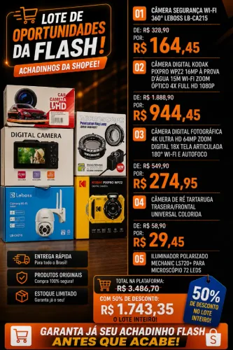 Achadinhos da Flash - Super Ofertas em Câmeras e Acessórios!