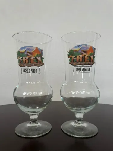 Kit Copos T-Rex Café Orlando - Colecionáveis Originais Vintage (Disney World)