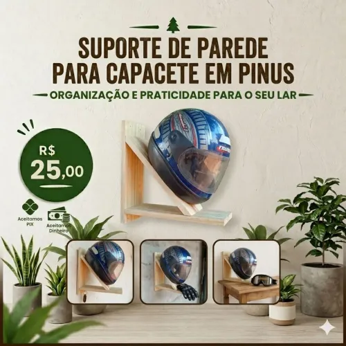Suporte de Parede para Capacete - R$25