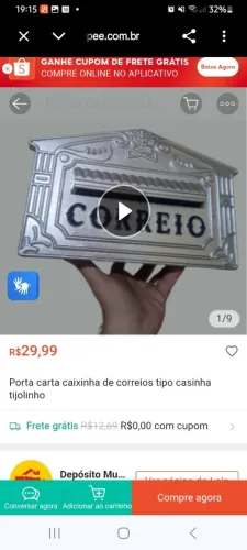 Caixinha de correios 19,99 CUIDA!