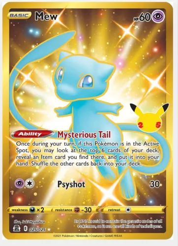 Carta Pokémon / mew shiny dourado 