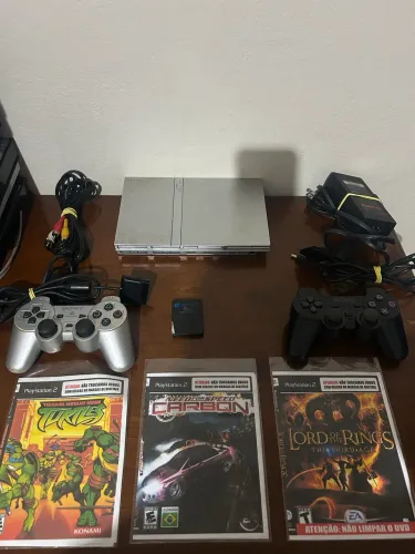 PlayStation 2 Slim Prata 