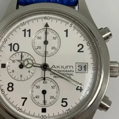 Relógio Masc. Akium Chronograph Vivara Pulseira Couro Azul