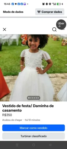 Vestido para daminha de casamento ou festa 