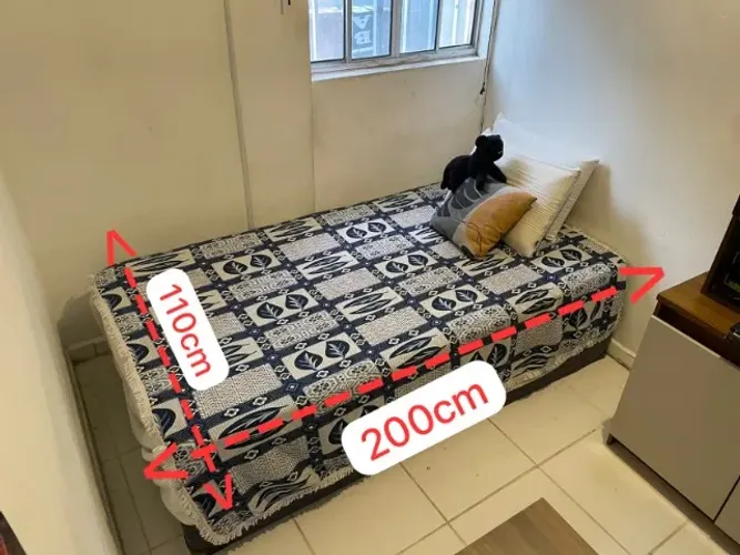 cama Kingstar de quarto de hospedes box + colchão 110cm por 203cm