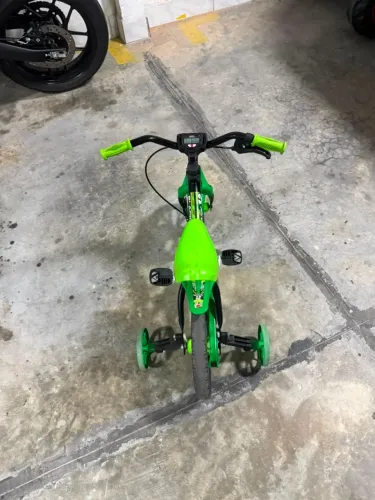 Bicicleta Infantil Nathor Aro 12 Verde com Rodinhas