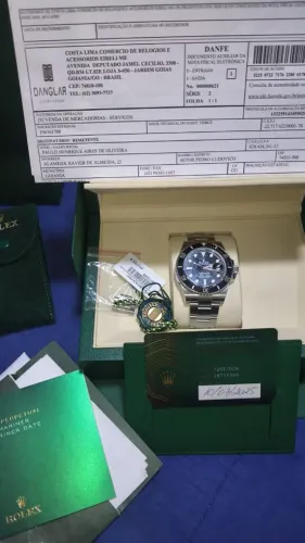 Rolex submariner date ano 2025 completo nota fiscal