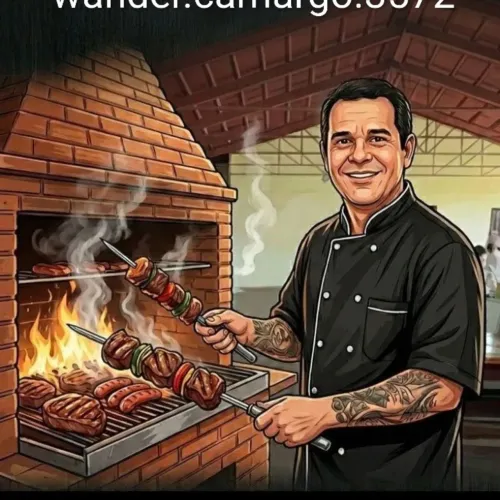 Churrasqueiro e cozinheiro profissional.