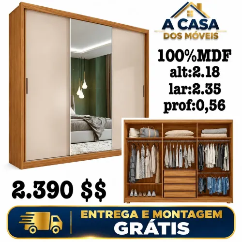 Roupeiro Dalila 100% MDF 2.35m