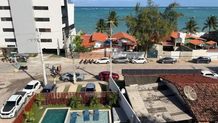 TAMANDARÉ - Flat mobiliado, frente mar com 26 m² e lazer completo