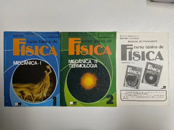 Curso Básico de Física - Vol. 1, 2, e Manual do Professor (Helou Doca / Villas Bôas) Raro