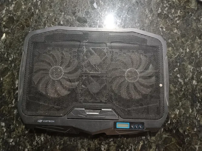 Base Cooler Para Notebook C3Tech Com Ajuste de Altura e Display Digital