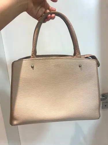 Bolsa Arezzo Tote Bege Estruturada Vero Cuoio