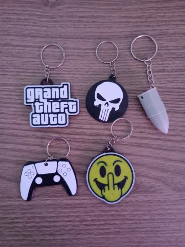 Coleção de Chaveiros Gamer PlayStation Gta
