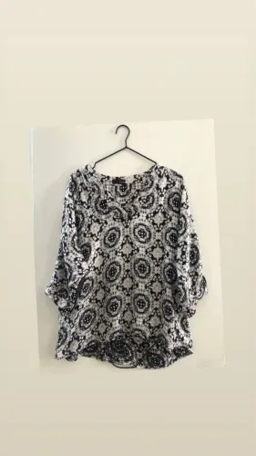 Blusa tamanho G em viscose e algodão 
