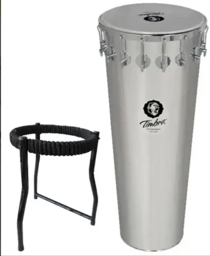 Timbal Timbra Alumínio 14" com Suporte | NOVO | Nunca Usado