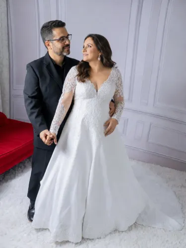 Vestido de Noiva Princesa manga longa