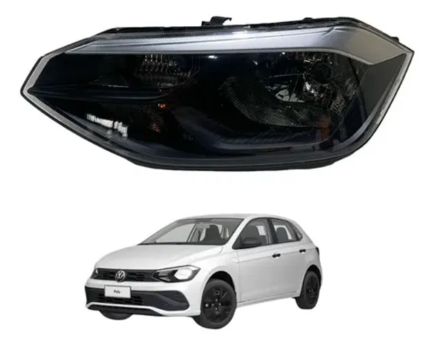 Farol Esquerdo Foco Duplo Volkswagen Polo Track 2023 A 2025 Esquerdo/motorista