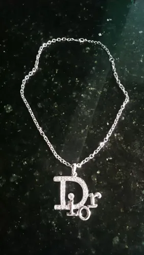 Christian Dior Necklace metal Silver Auth