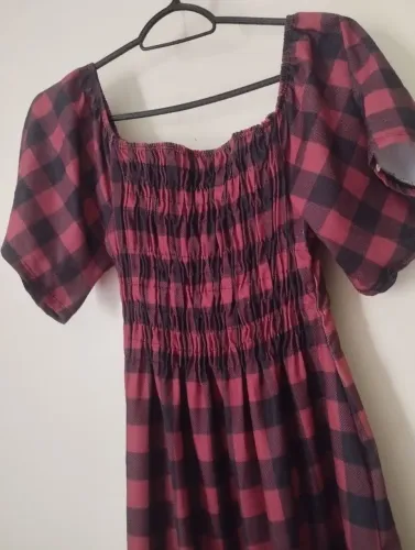 Vestido xadrez vermelho - Tam M