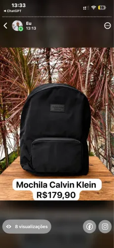 Mochila Calvin Klein original preta importada nova na embalagem