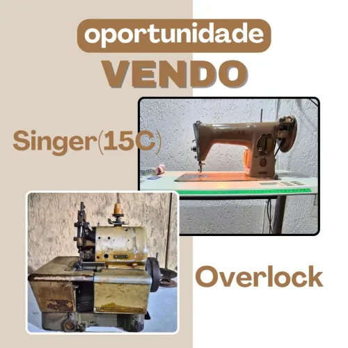Máquina de costura doméstica e Overlock