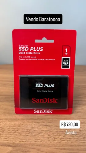 Ssd Plus 1TB Sandisk (Novo) Garantia Sandisk