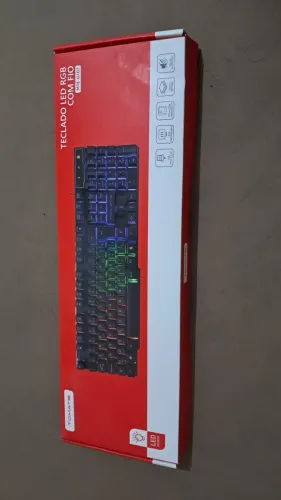 Teclado Gamer Semi Mecânico Led<br><br>Rgb Abnt2 Usb Pc Computador
