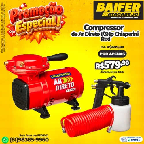 Compressor de Ar Direto 1/3Hp Chiaperini Red