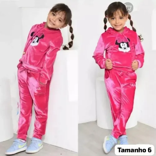 Conjunto Infantil Veludo Inverno Pink Tam 6
