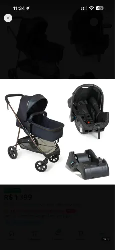 Kit carrinho de bebê galzerano