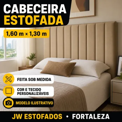 Cabeceira estofada de casal sob medida em Fortaleza