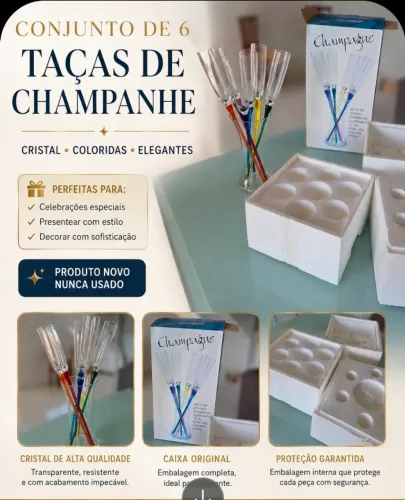 Kit Taças champanhe com suporte