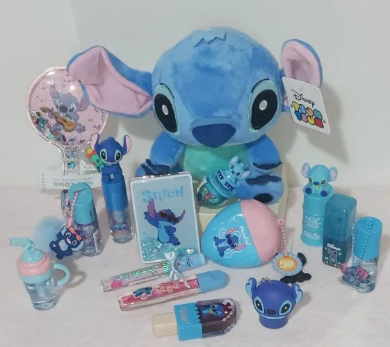 Kit Deluxe Stitch Disney - Pelúcia Grande 20cm + Make e Acessórios Exclusivos (Novo)