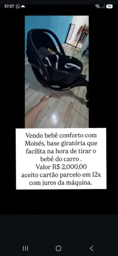 Vendo bebê conforto maxi-cosi com basi rotativa