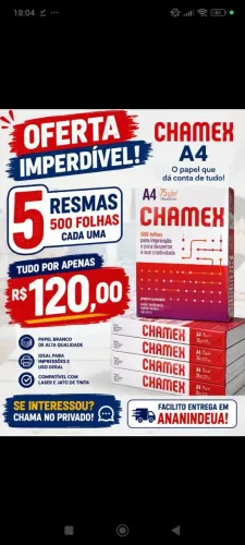 PAPEL CHAMEX QUEIMA DE ESTOQUE ?