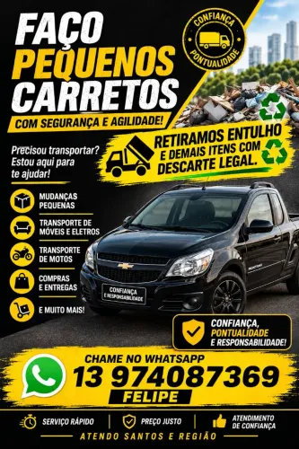 Carretos, fretes, retirada de entulho e etc.