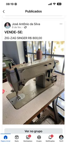 Vende-se Máquina Zig-Zag Singer