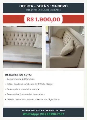 Sofá seminovo