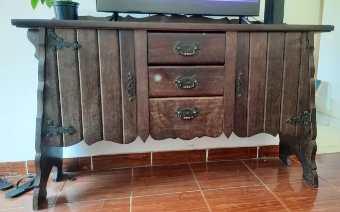 Aparador Balcão Buffet Antigo Rústico Madeira Maciça Colonial