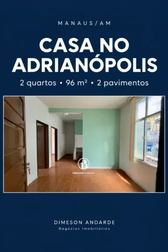 Casa à venda com 2 quartos | 96 m² | pátio privativo, Adrianópolis, Manaus-AM