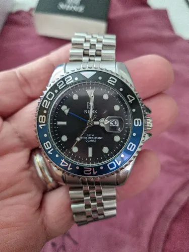 Relógio estilo Rolex GMT Master Batman
