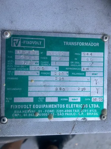 Auto Transformador trifásico a seco 75kva 220/380 + N IP21 IMEDIATO