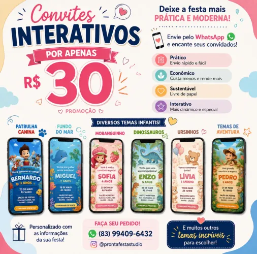 CONVITES DIGITAIS NA PROMOÇÃO